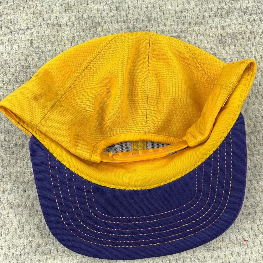 Vintage MV Seeds Trucker Hat Cap Made‎ USA 80s Farm Purple Yellow Patch Snapback
